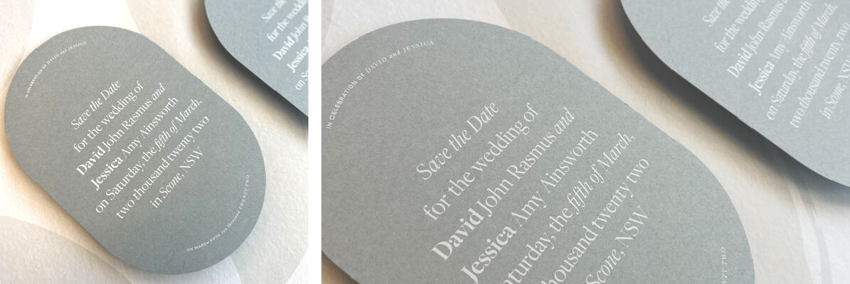 Die-cut Save the Date 